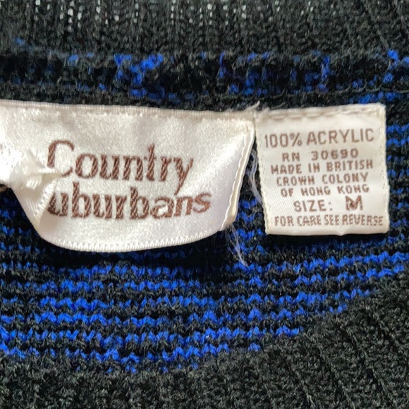 Country Suburbans crewneck sweater Black & Blue Size M - Picture 3 of 4